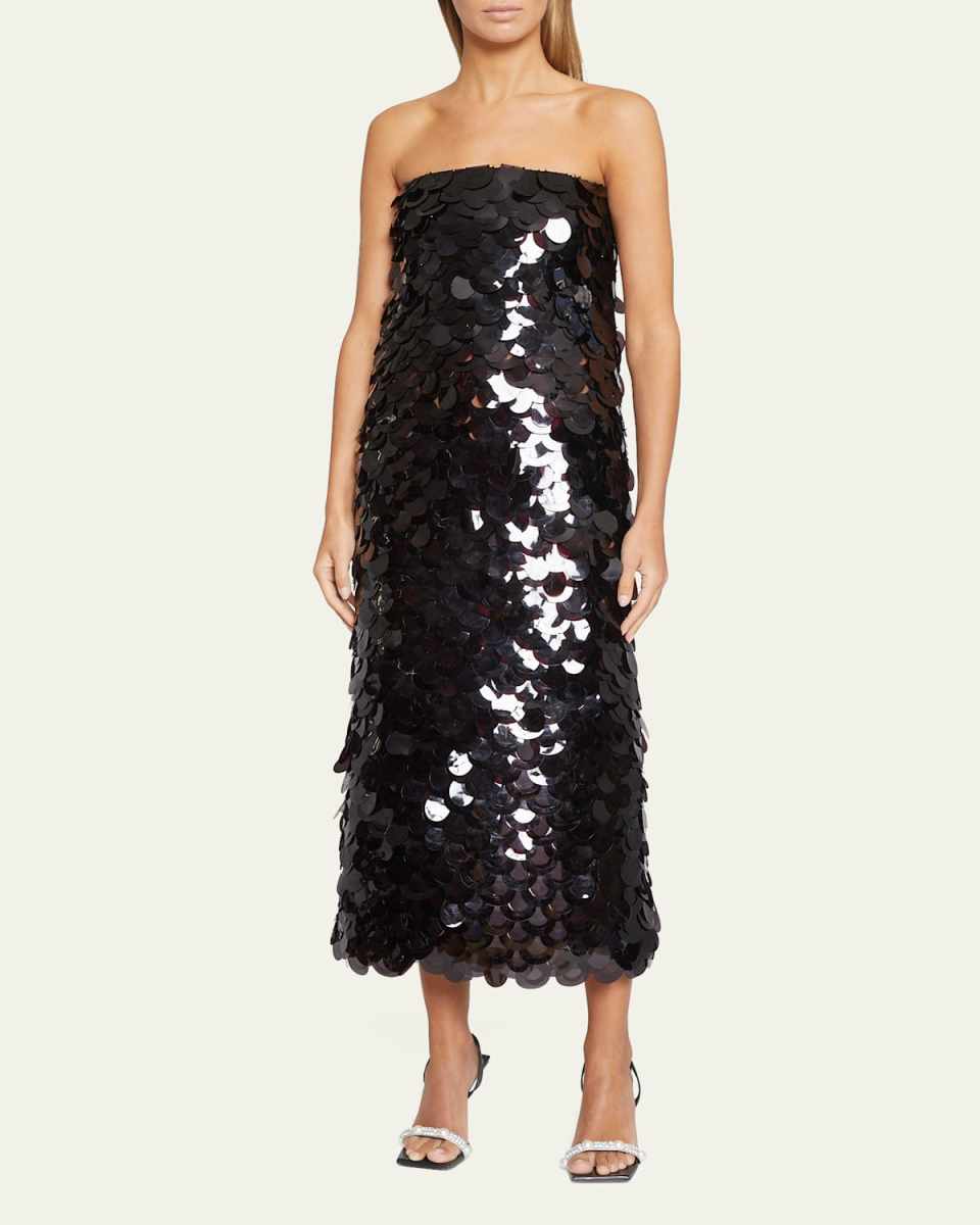 Sequined Strapless Dress